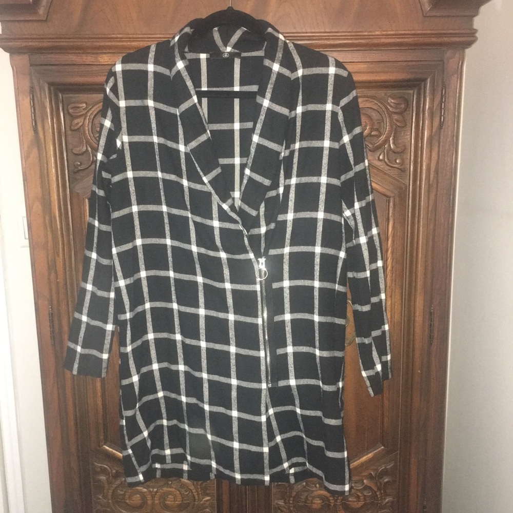 Misguided B&W Stripped Asymmetrical Jacket
